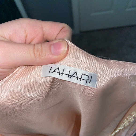 Peach formal dress with beaded straps - Picture 5 of 6